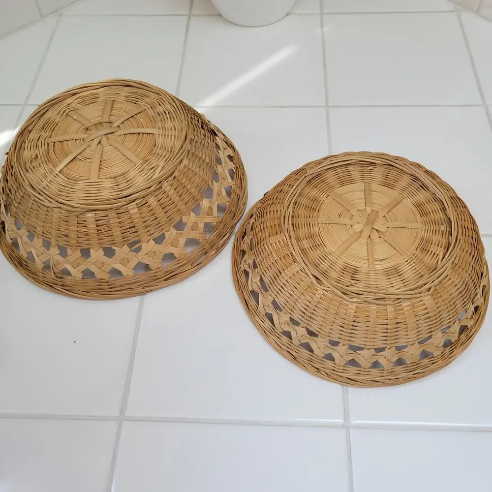 Set of Two Wicker Baskets for Wall Hanging or Display, 8.5
